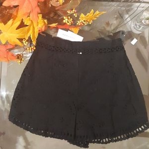 Topshop Black Eyelet Finish Shorts